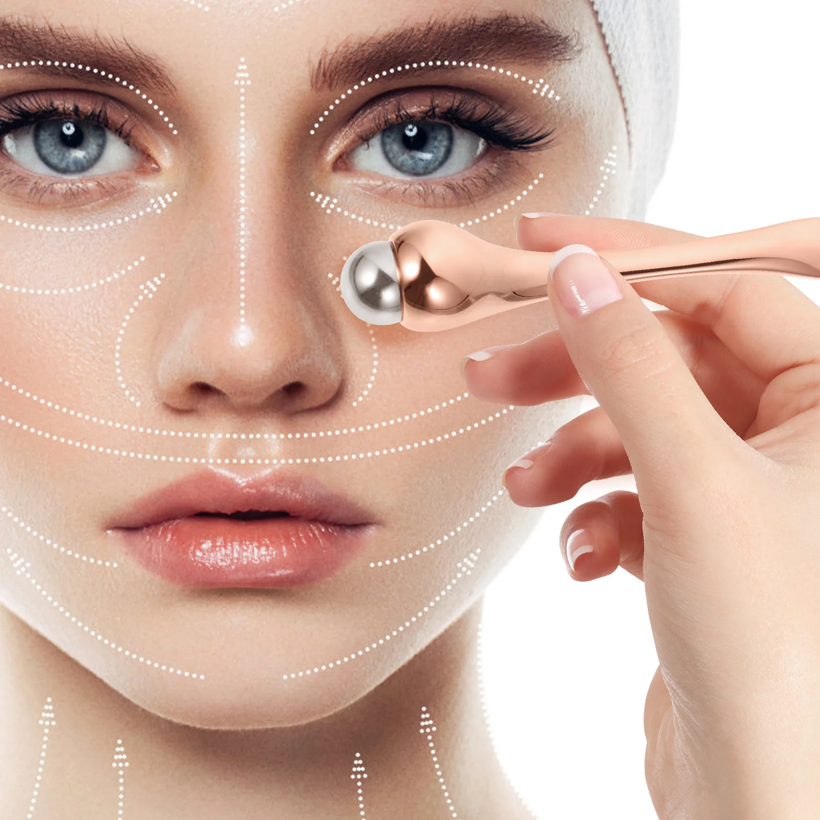 

Ergonomic Eye Massage Roller Ball Facial Cream Applicator Tool For Women Delicate Massager To Reduce Dark Circles Eye Edema