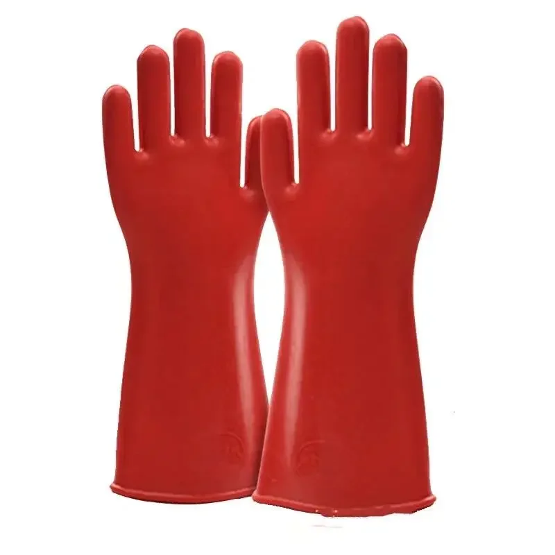 10/12kv Anti-electricity Protect Rubber Gloves Professional High Voltage Electrical Insulating Gloves Electrician Safety Work