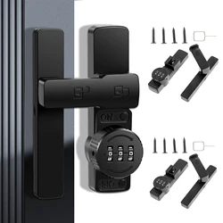 Password Sliding Door Lock 90/180 Degree Flip Combination Cabinet Locks Barn Door Lock Latch for Small Doors  Room Garage