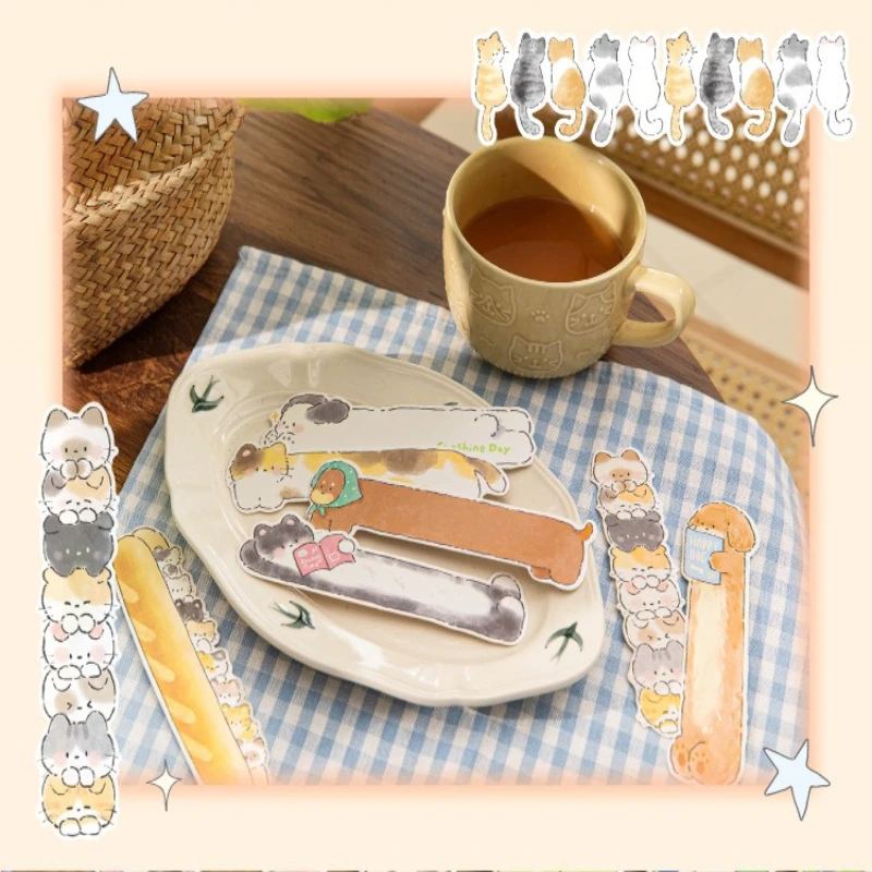 30Pcs/box Cute Cartoon Cat & Dog Paper Bookmark Student Reading Accessories Kawaii Book Marks Notebook Index Tab Kids Xmas Gift