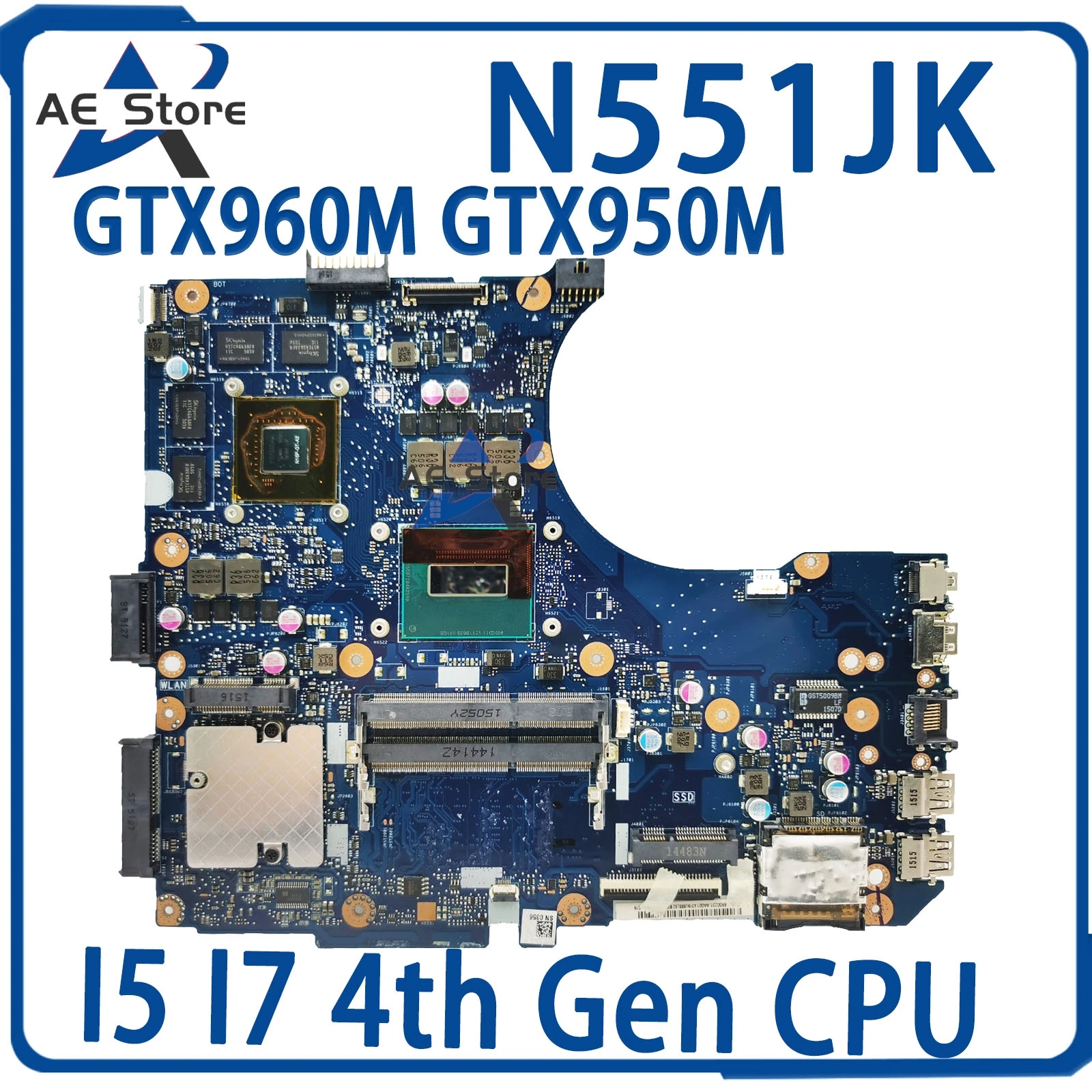 Imagem -02 - Placa-mãe Portátil para Asus G58jw Mainboard para N551jm N551jb N551jq Gl551jk Gl551jm Gl551j G551jx G551jw N551jk N551jw i5 i7