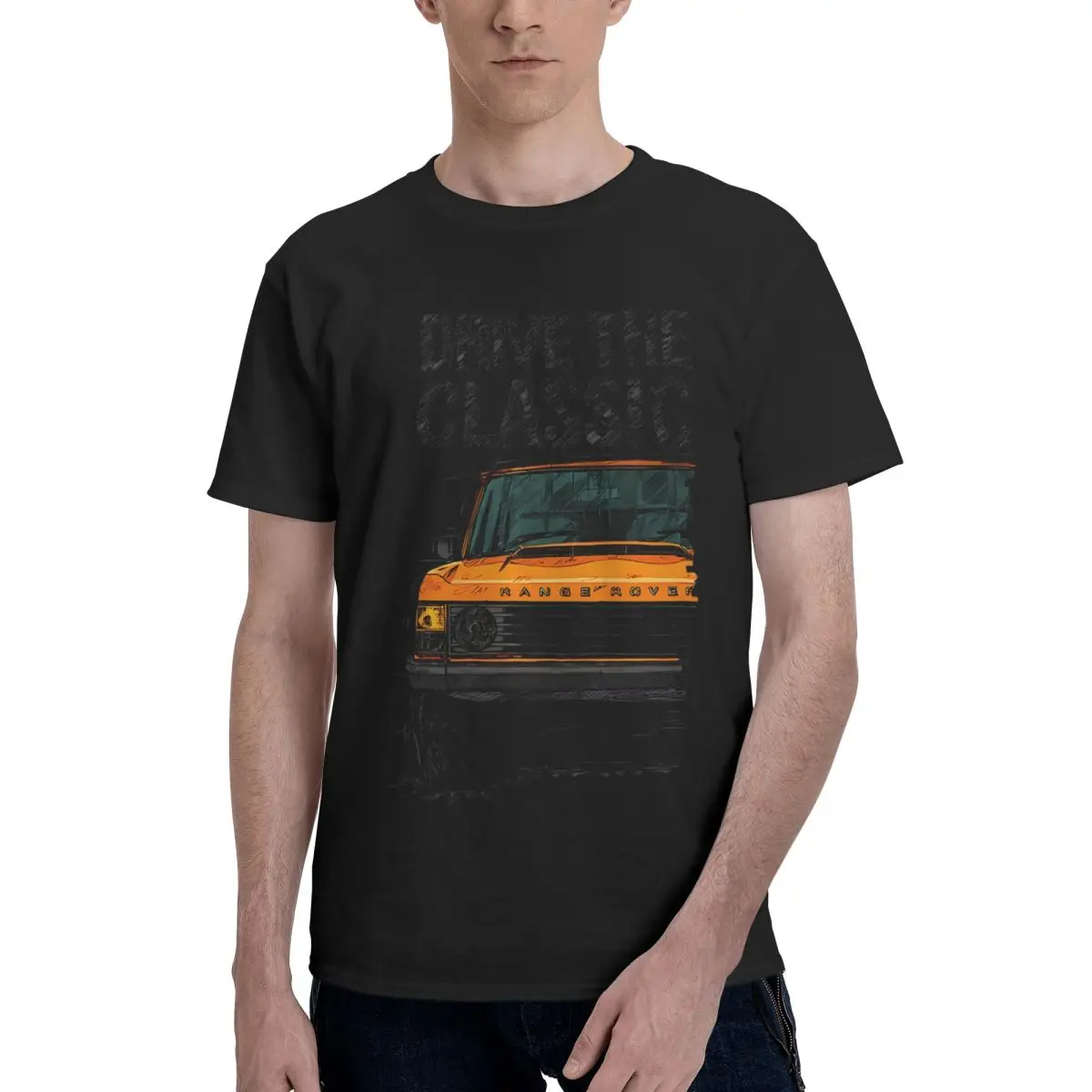 

Drive The Classic Range Rover, повседневные дышащие удобные мужские футболки из 100% хлопка Kawaii, одежда для мужчин