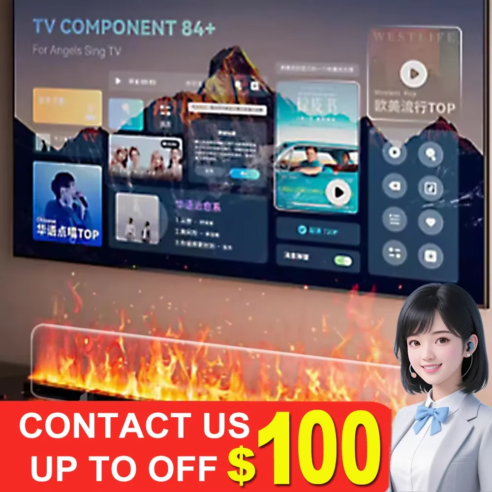 5 Year Warranty Electric Steam Simulator Fireplace Modern Adjustable Remote Control Wall Mounted LED Flame Decorative Fireplace
