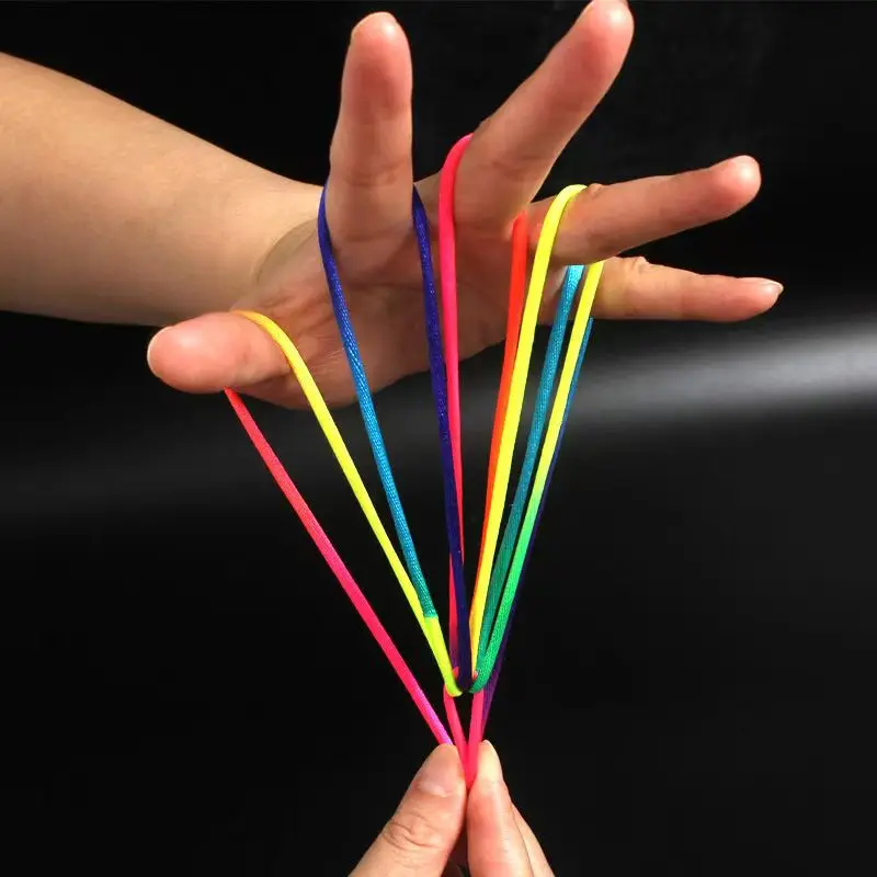 3PCS Chinese String For Kids Finger Game Rainbow Colored Rope 160CM Children's Day Gift Birthday Party Supplies Kinder Spiele