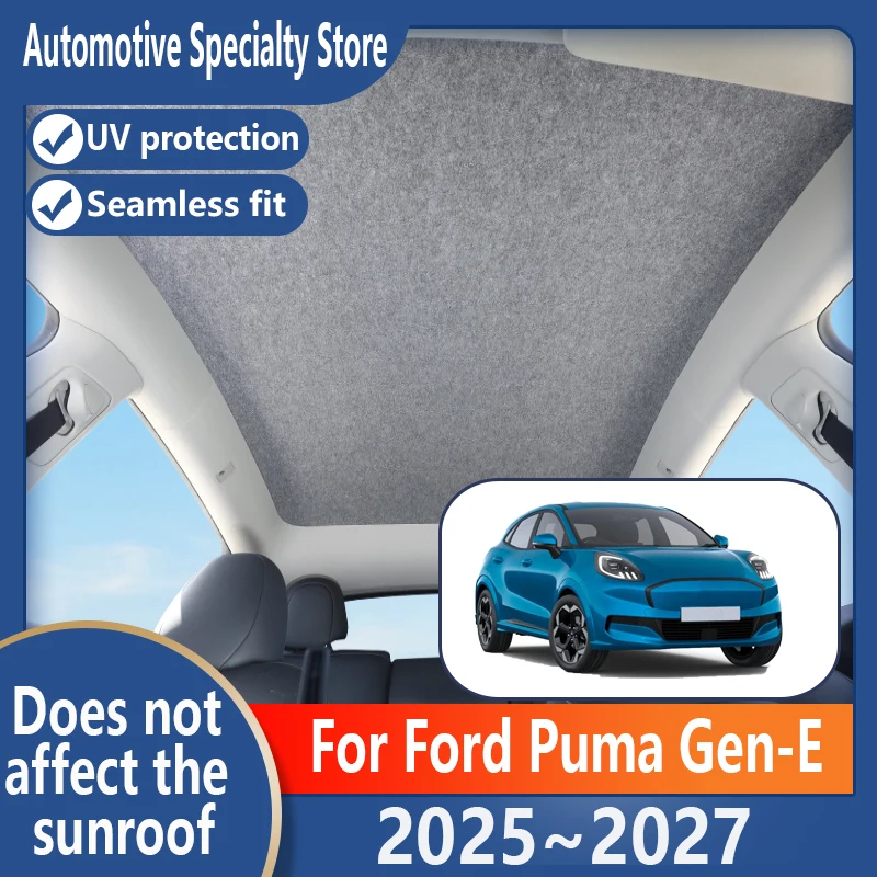 Para Ford Puma Gen-E 2025~2027, Visera Aislante para Techo Panorámico, Tela de Adsorción Electrostática, Protección Anti-UV