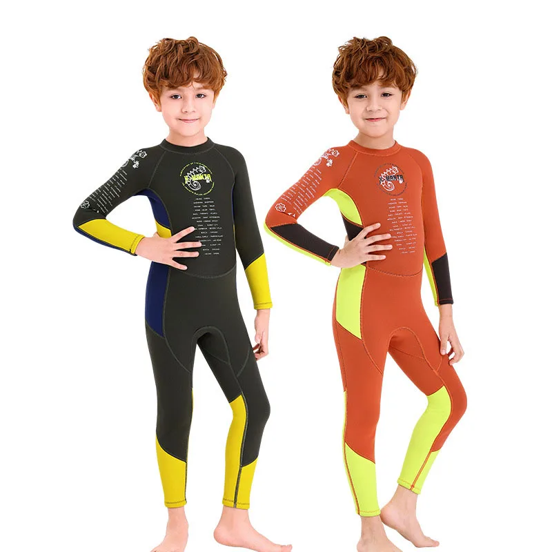 

Children's One Piece Long Sleeve Warm Diving Suit Wetsuit Neoprene 2.5mm Boysfor Snorkeling Surfing Swimwear