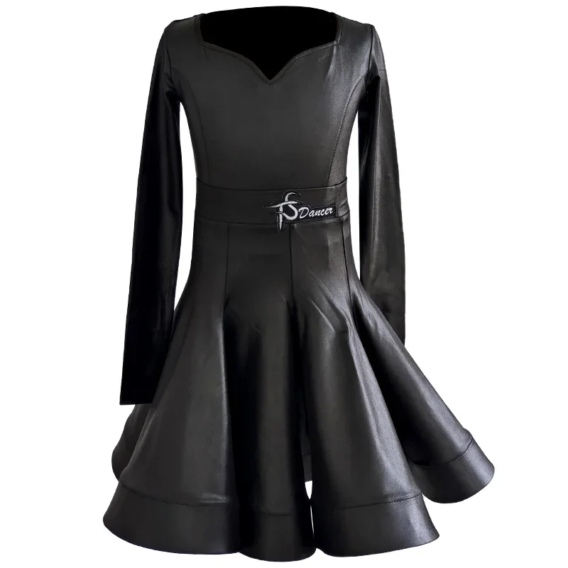 Girls Long Sleeved Ballroom Dance Dresses Stage Wear Many Colors National Standard Latin Dance Competition Dress for