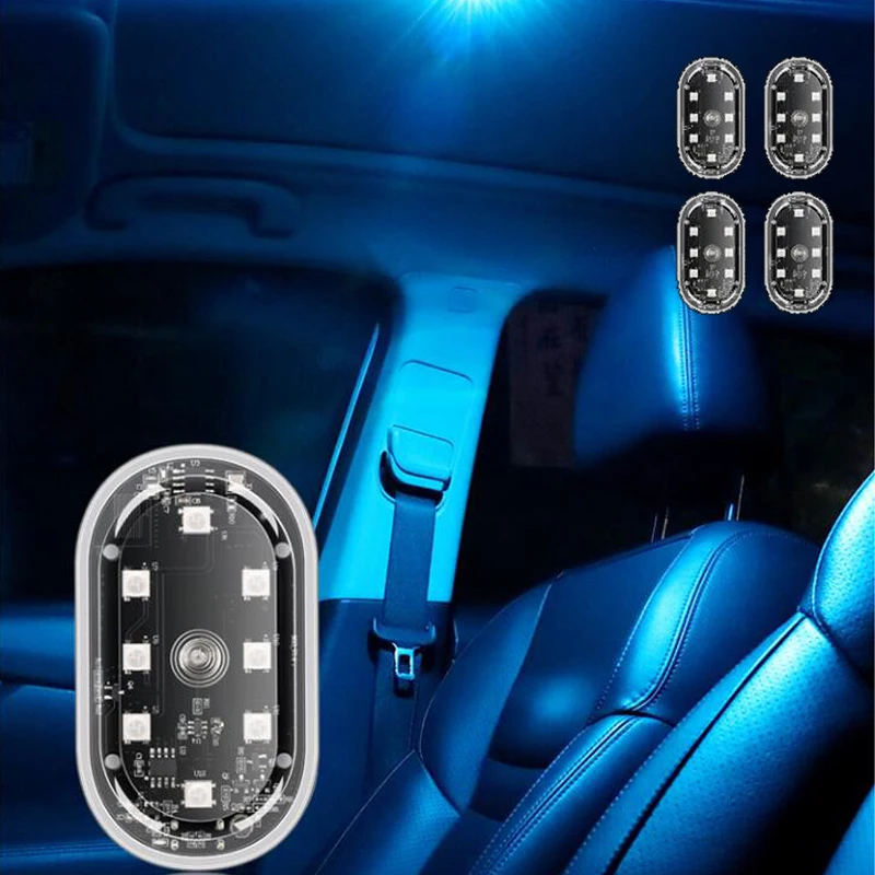 2x RGB Footwell Lights LED SMD White Red Blue For VW AUDI SKODA Seat Module Units Canbus