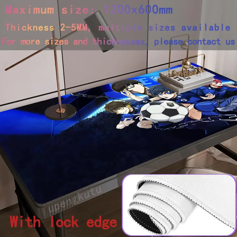 Durable Desktop Pad DIY games computer Mouse Pad Non-Slip Rubber Anime figures Edge locking Cartoon BLUE_LOCK Large XXXL1200x600