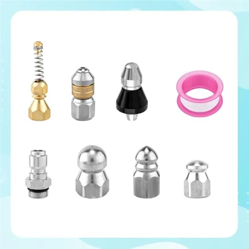 

SHGO-Sewer Jetter Nozzle Kit Sewer Nozzles Pressure Washer Sewer Cleaning Tool Sewer Cleaning Tools