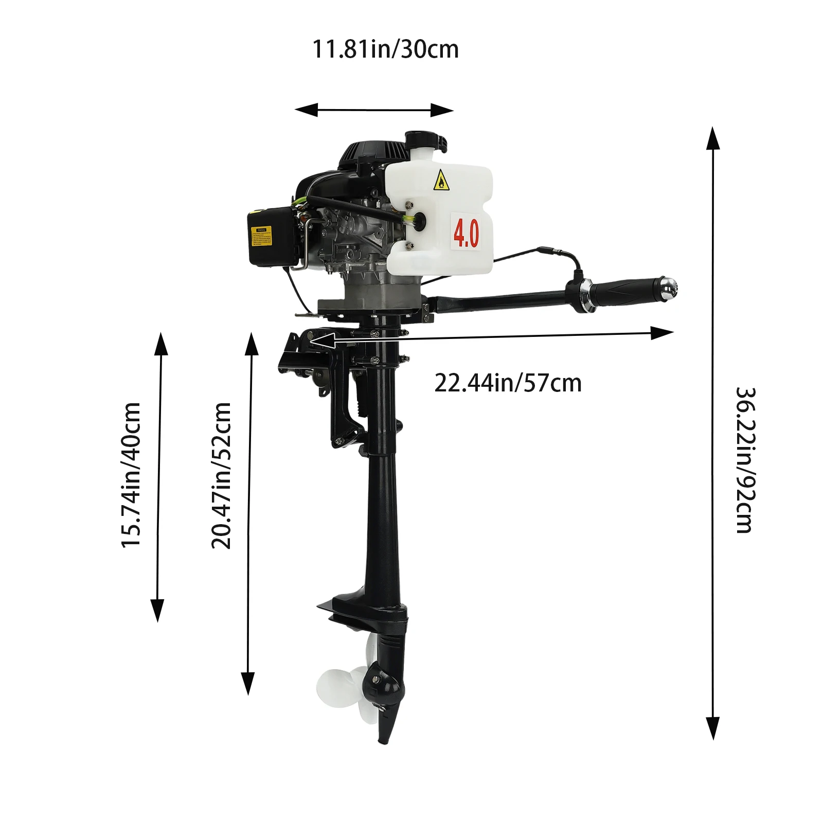 2200W 3HP 4 Stroke Outboard Motor Fishing Boat Engine Wind Cooling 5500rpm Outboard Trolling Motor