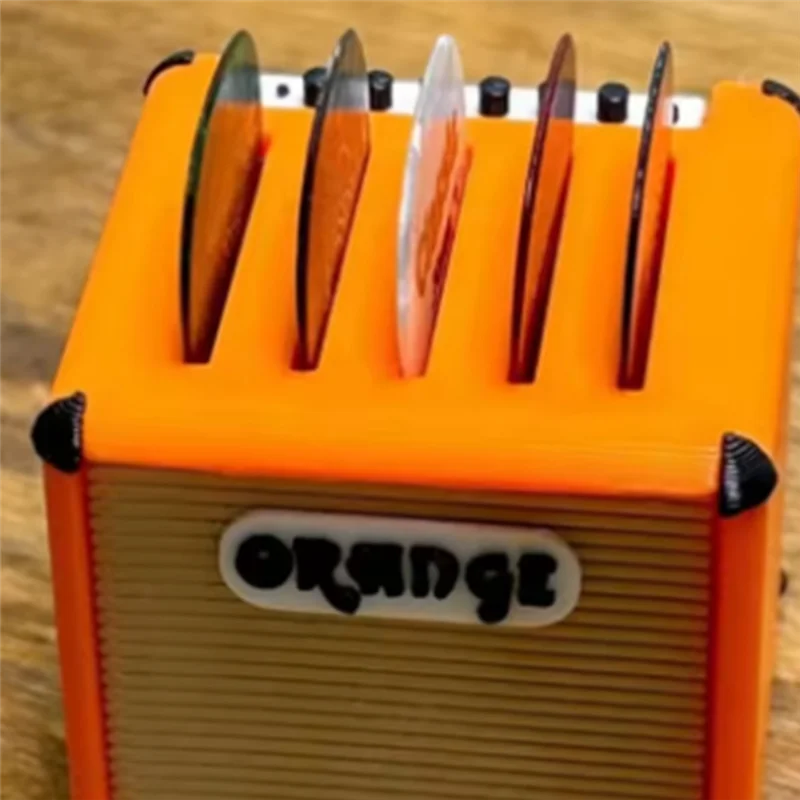 A74X-Porta plettro per chitarra portatile di grande capacità Impermeabile stampato in 3D Amp Altoparlante Plettri per chitarra Custodia per plettri e visualizzazione