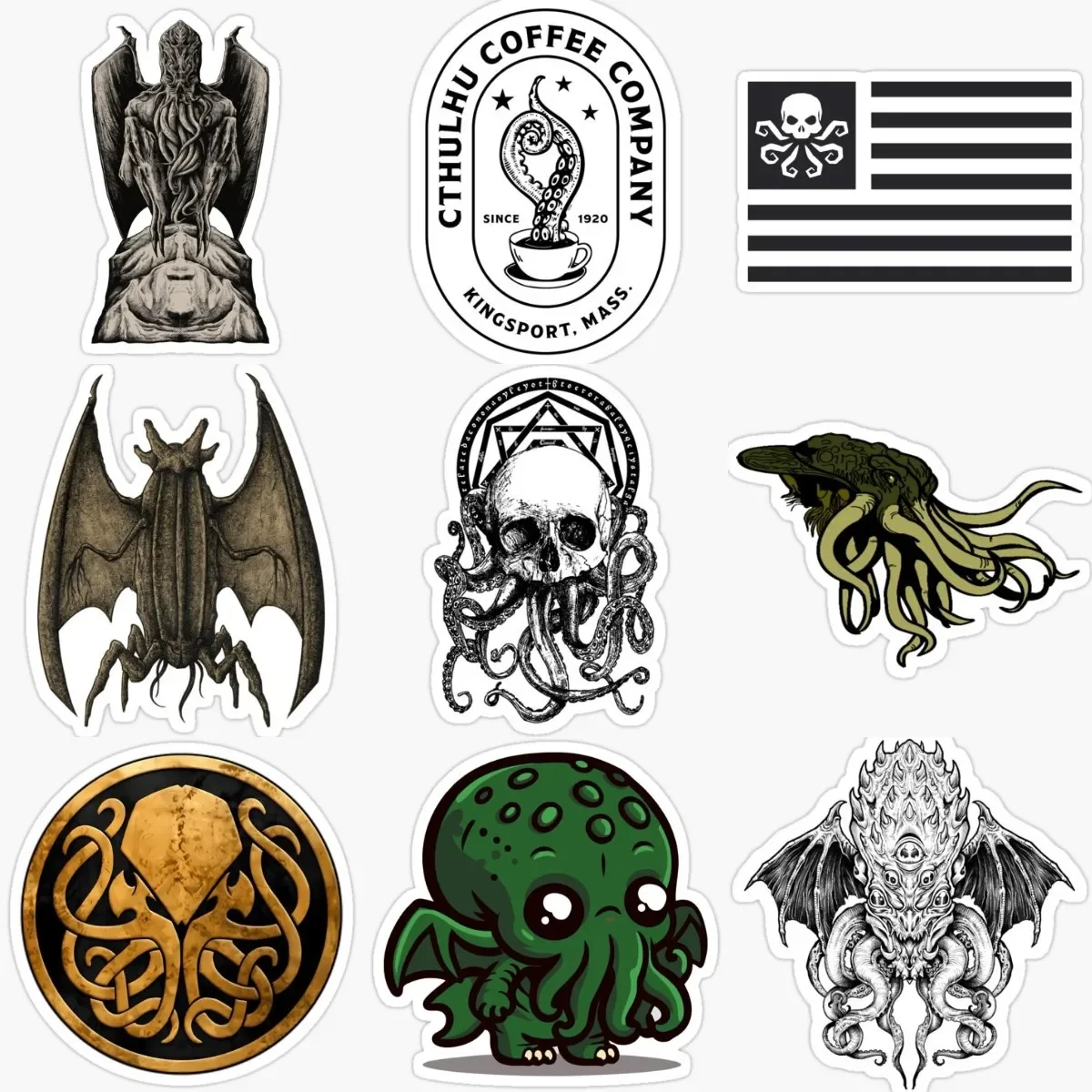 

Cthulhu Great Old Ones Octopus Emblem Creative PVC Accessories Sticker for Decorate Wall Car Van Truck Bicycle Window Decal