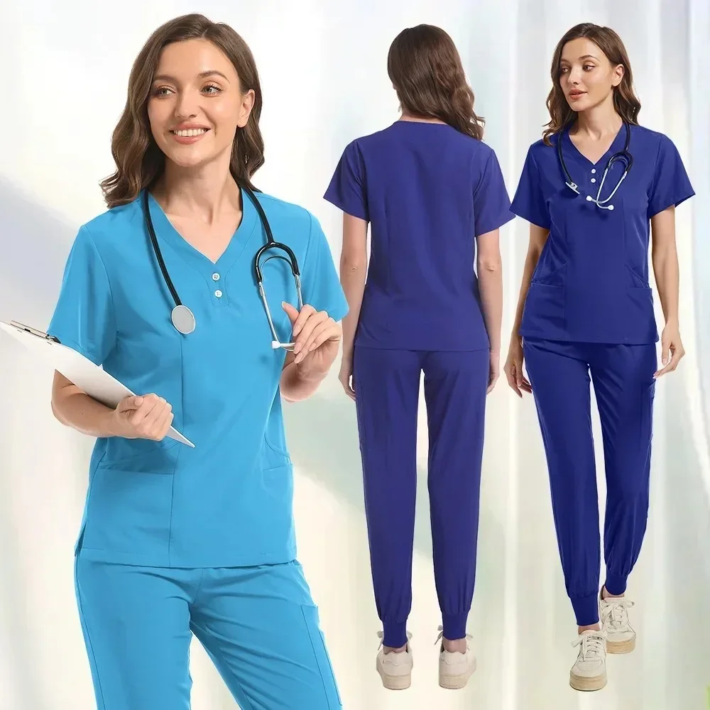 New Medical Uniforms Men Women Nursing Clothes Beauty Costume Nurse Scrubs Sets Doctor Dentist Workwear Clinical Tops Pants