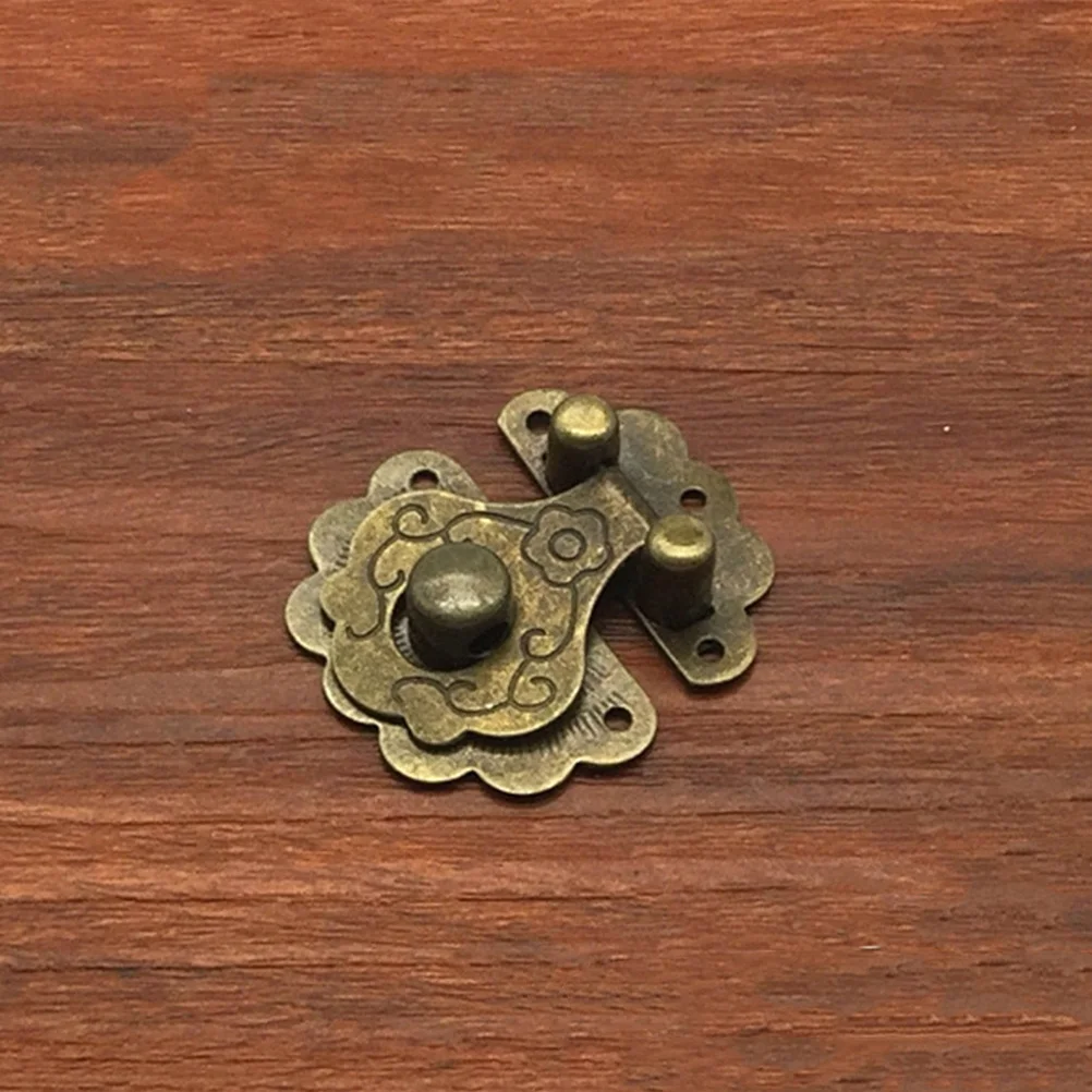 14Pcs Jewelry Box Hasp Latch Iron Vintage Buckle Replacement Cabinet Hardware Lock for Wooden Boxes Drawers Sheds