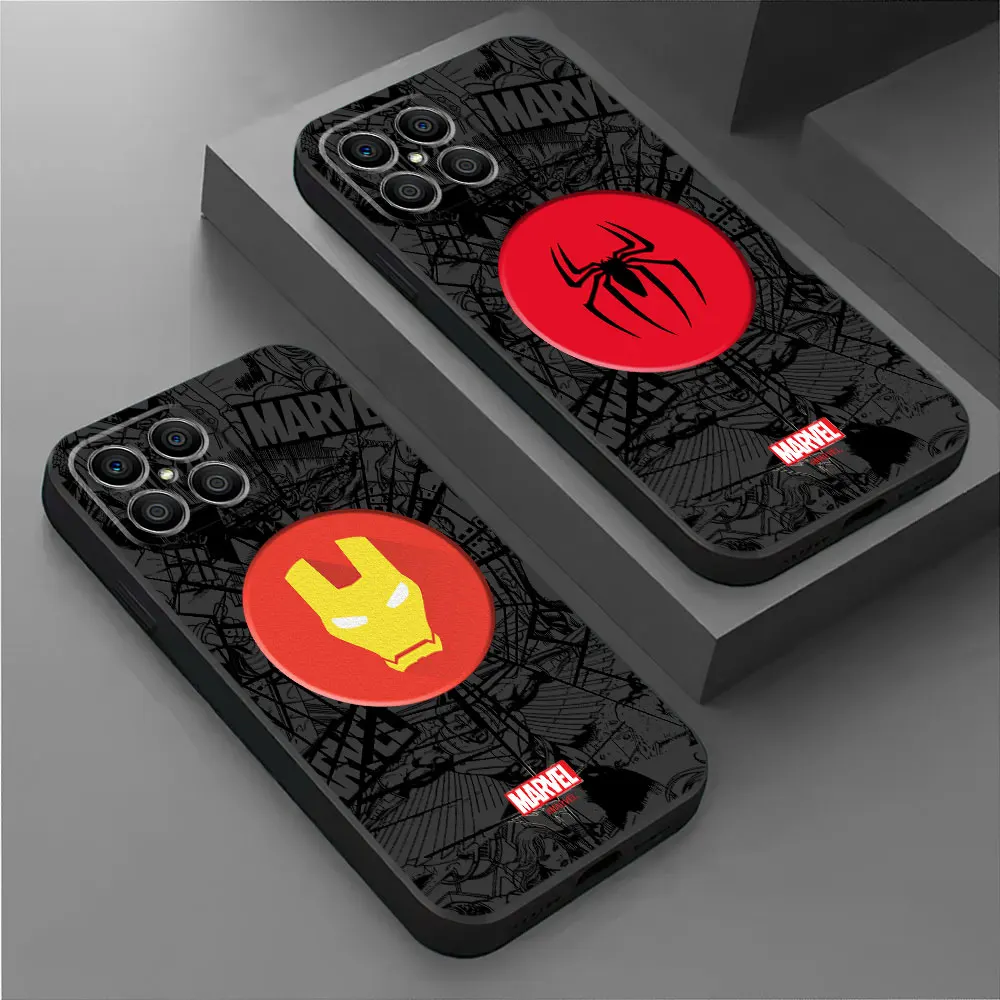 Marvel Cartoon Spider Man Logo Case for Honor X6a 90 Pro 70 X6 X8a 8X X8 Magic5 Lite X7 X9a Magic5 Armor Capa Cover Black Soft