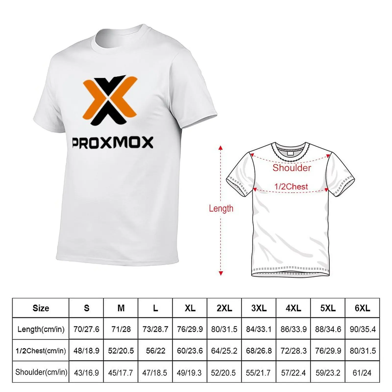 تي شيرت رجالي بشعار Proxmox تي شيرت كاجوال للرجال تي شيرت بقصة ضيقة