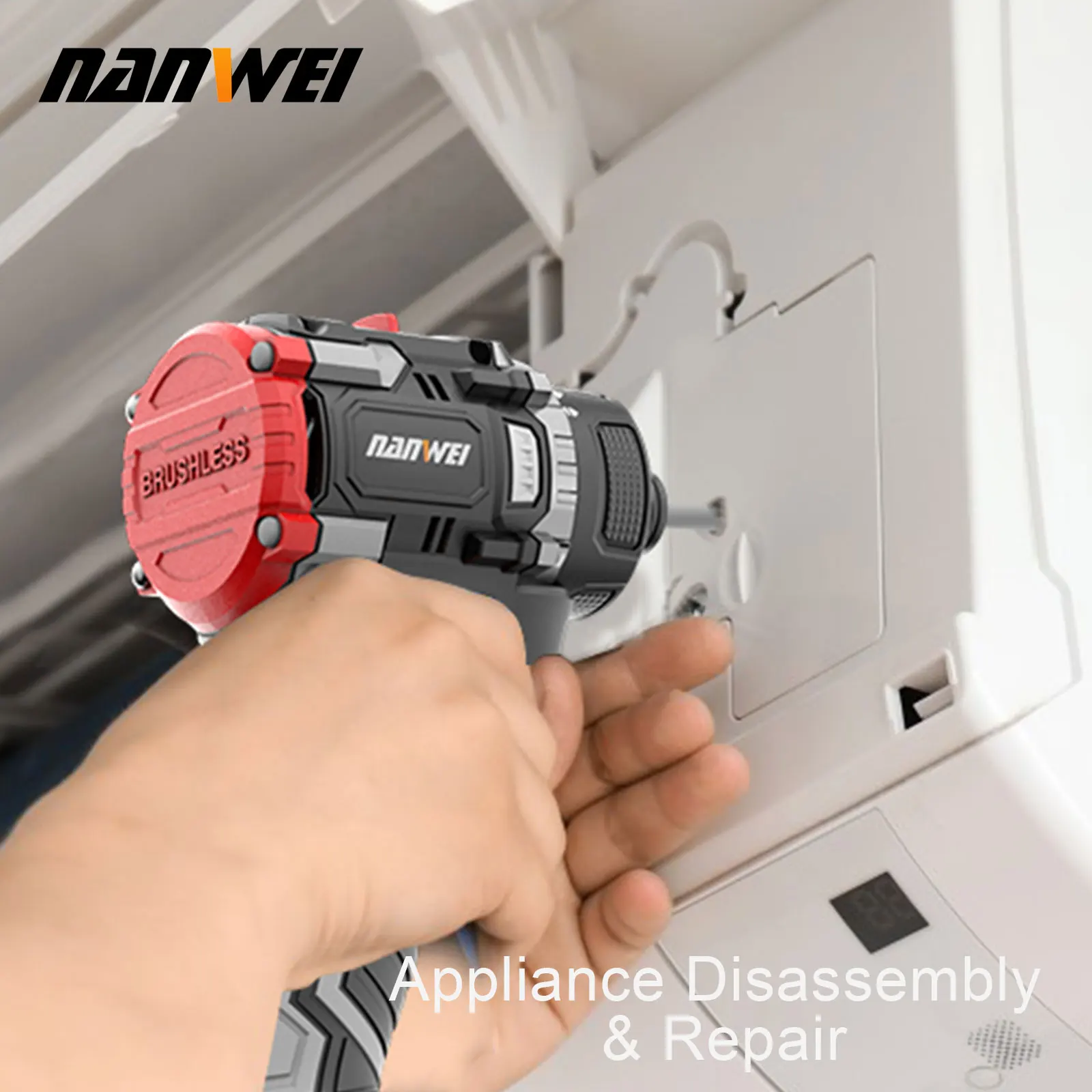 NANWEI 16.8V Lithium-ion Cordless Drill Handheld Universal Brushless Double Speed Driver Cordless Screwdriver