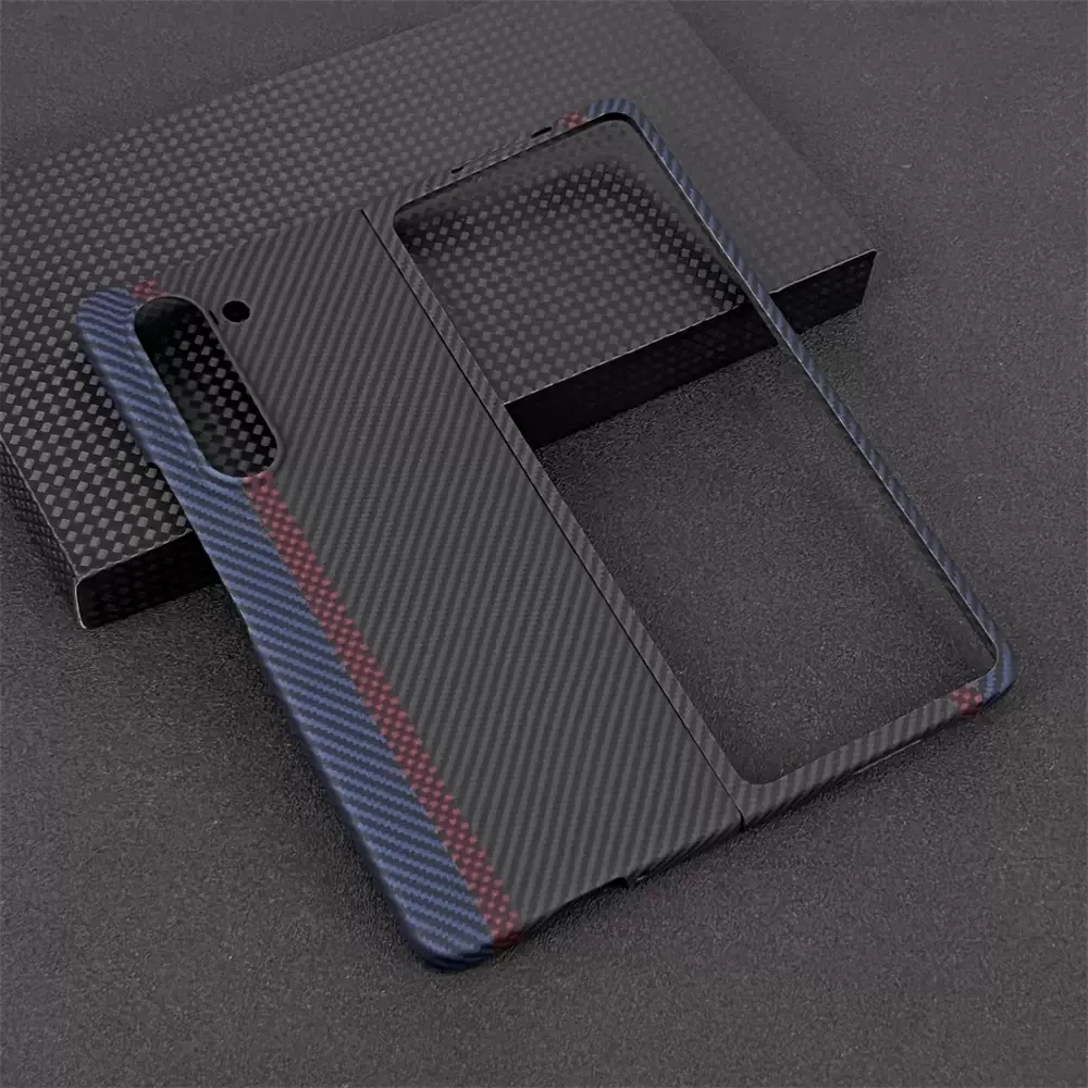 Real Carbon fiber Phone Case For Samsung Galaxy Z Fold 5 Case, Aramid Fiber Slim Design Z Fold5 Anti-fall Phone Shell