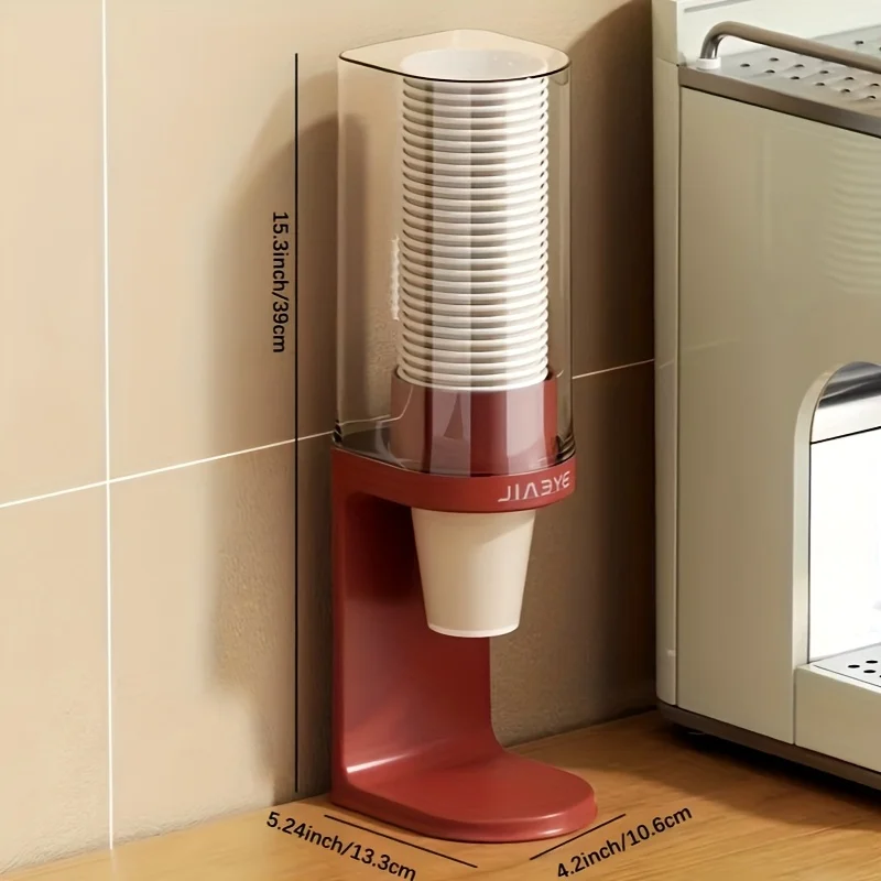 1pcs large capacity countertop wall mounted cup storage rack with lid, space saving and durable non perforated cup holder