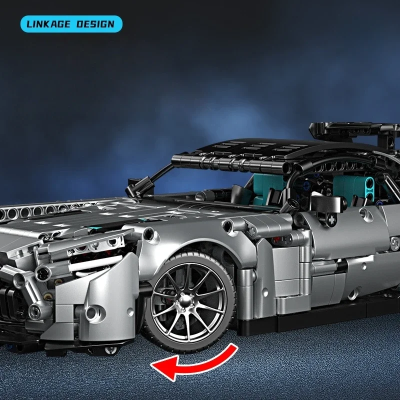1:14 MOC التقنية مدينة سباق السيارات نموذج 1466 قطعة سيارة رياضية ألعاب مكعبات البناء الفتيان أو الكبار الاطفال للبنين هدايا عيد 3 + #3