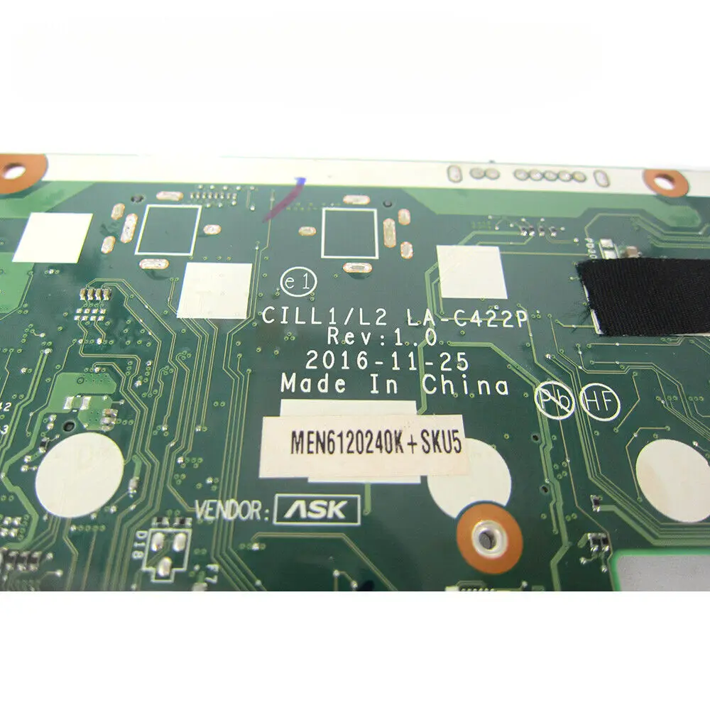 Para Lenovo Thinkpad L570, con I5-7200U, I7-7500U, CPU, CILL1/L2, LA-C422P, 01YR408