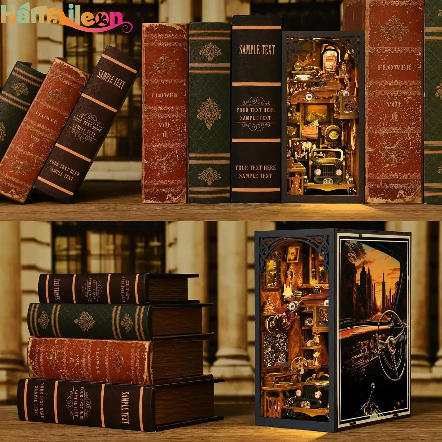 Hamaileo DIY Miniature House Kit,Dollhouse Miniature Kit,Mini Diorama House Building Kit for Adults Teens Birthday Gifts F1 Car