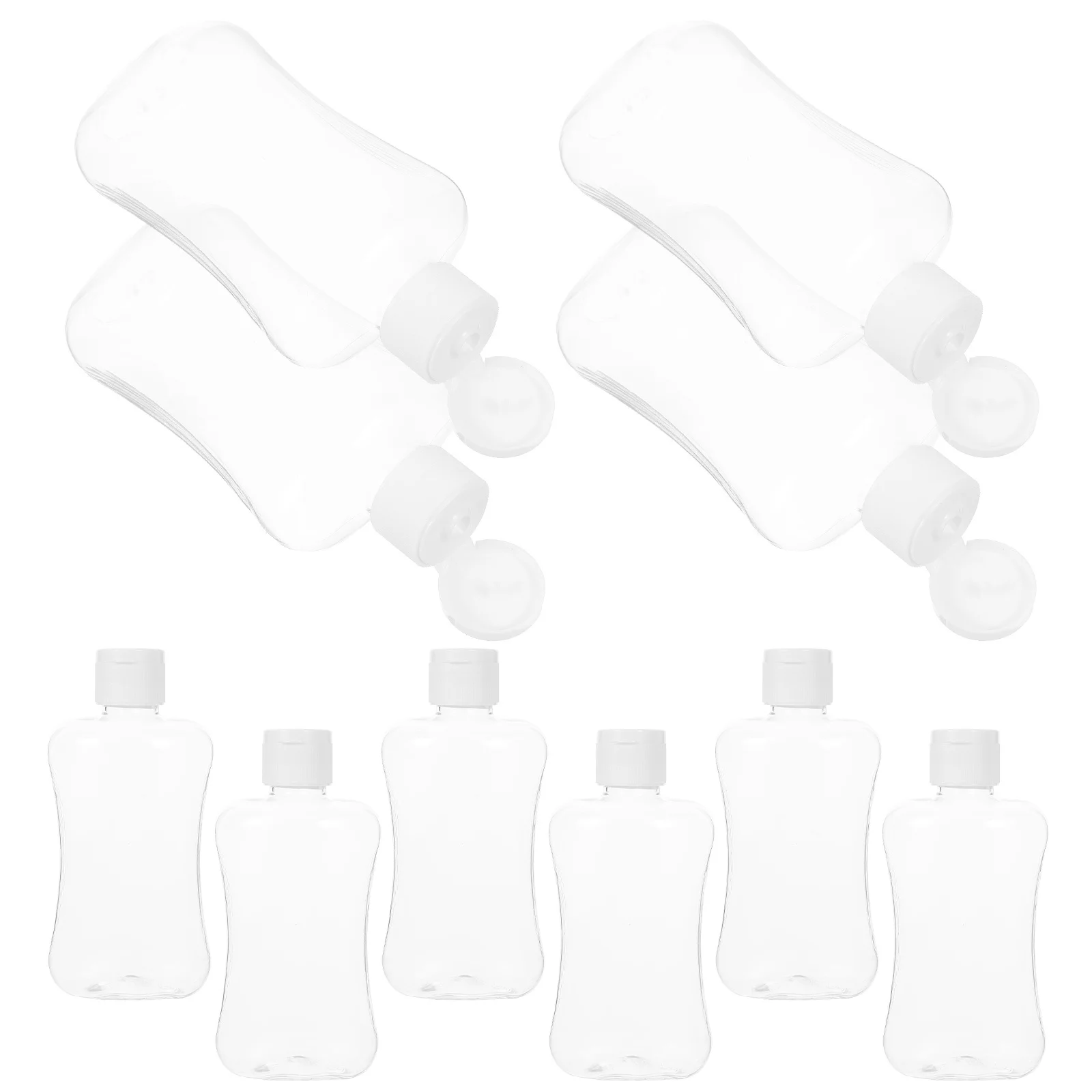10pcs Flip Top Bottles 200Ml Refillable Empty Travel Toiletries Containers Dispenser For Shampoo Body Wash Lotion