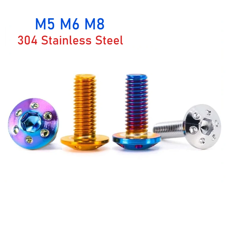 

2pcs M5 M6 M8 304 Stainless Steel Brake Disc Screw Hex Socket Screws For Vehicle Modification Screws Motorcycle