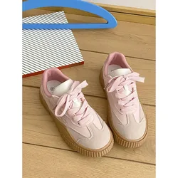 Thick Sole Wave Women Casual Shoes 2024 Spring Fashion New Mixed Colors Soft Sole Comfortable Sports Shoes Women Shoes 24-146