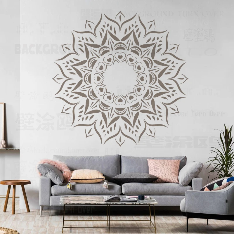 120cm - 160cm Stencil For Painting Decor Wall Plaster Decorative Template Putty Larges Big Large Mandala Ceiling Round S017