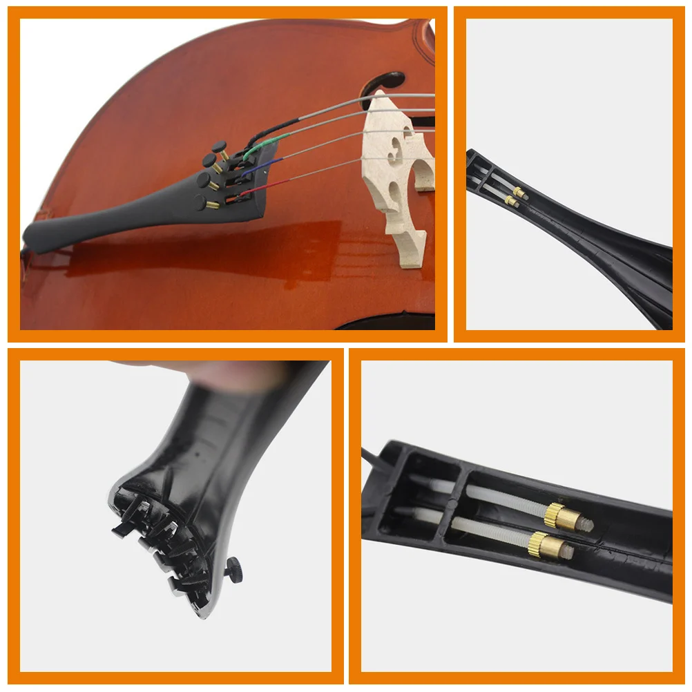 

1Set Cello Tailpiece 4-Hole Replacement Metal Tailpiece Bridge Durable Professional Cello Accessories Set Instrument Accessory