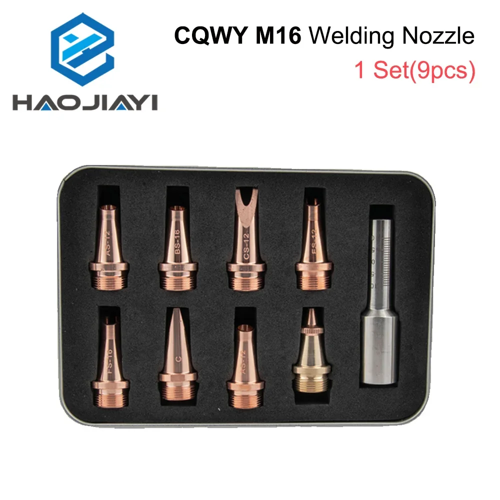 M16 Set Nozzle las, Kit konektor suku cadang mesin serat kepala WEIYE, senter tabung skala tetap untuk Las WSX CQWY