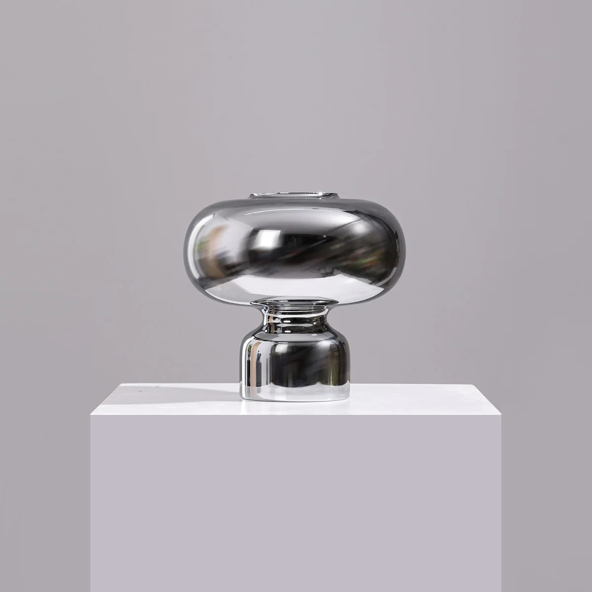 Vase en verre de fleur de simulation bleu Art Déco moderne