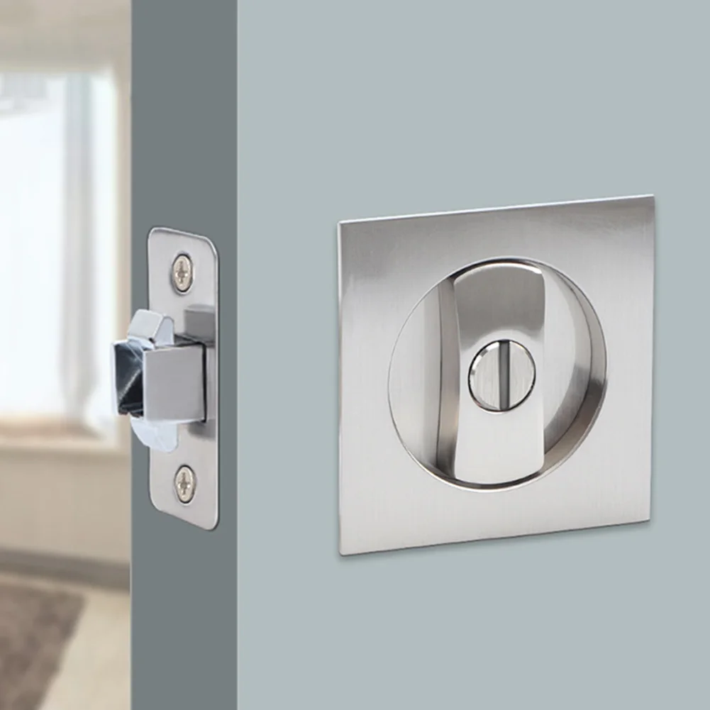 

2 комплекта карманных дверных замков для ванной, современный карманный дверной замок из матового никеля с замком конфиденциальности и защелкой, аксессуары из цинкового оборудования