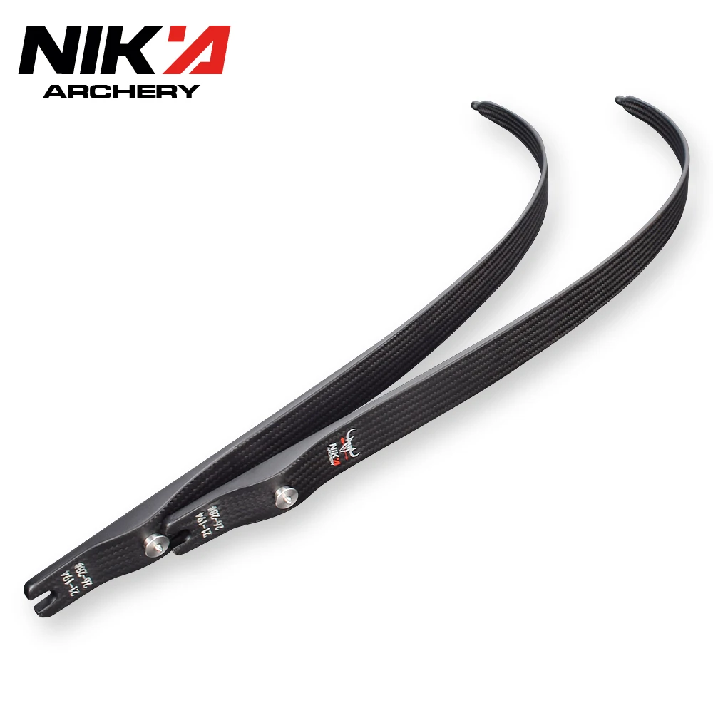 

Nika Archery 1Pair 70" N3 Recurve Bow Limbs with Small BULL Logo Limbs 55% Carbon Fiber 22-46lbs Outdoor Archery Bow Accessories