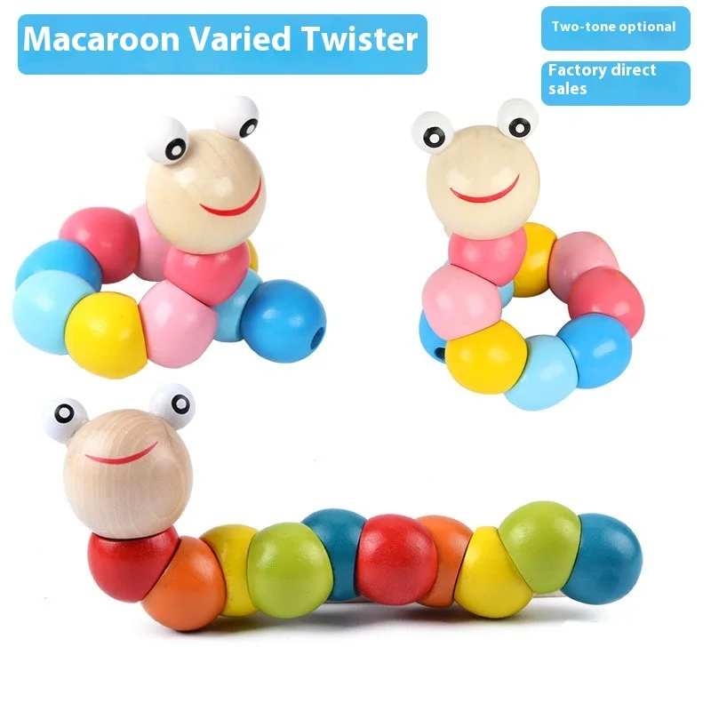 Children's Eight-tone Tap Piano Thread Clock Rainbow Tower Four Sets Of Column Shape Board Twist Worm Baby Educational Toys