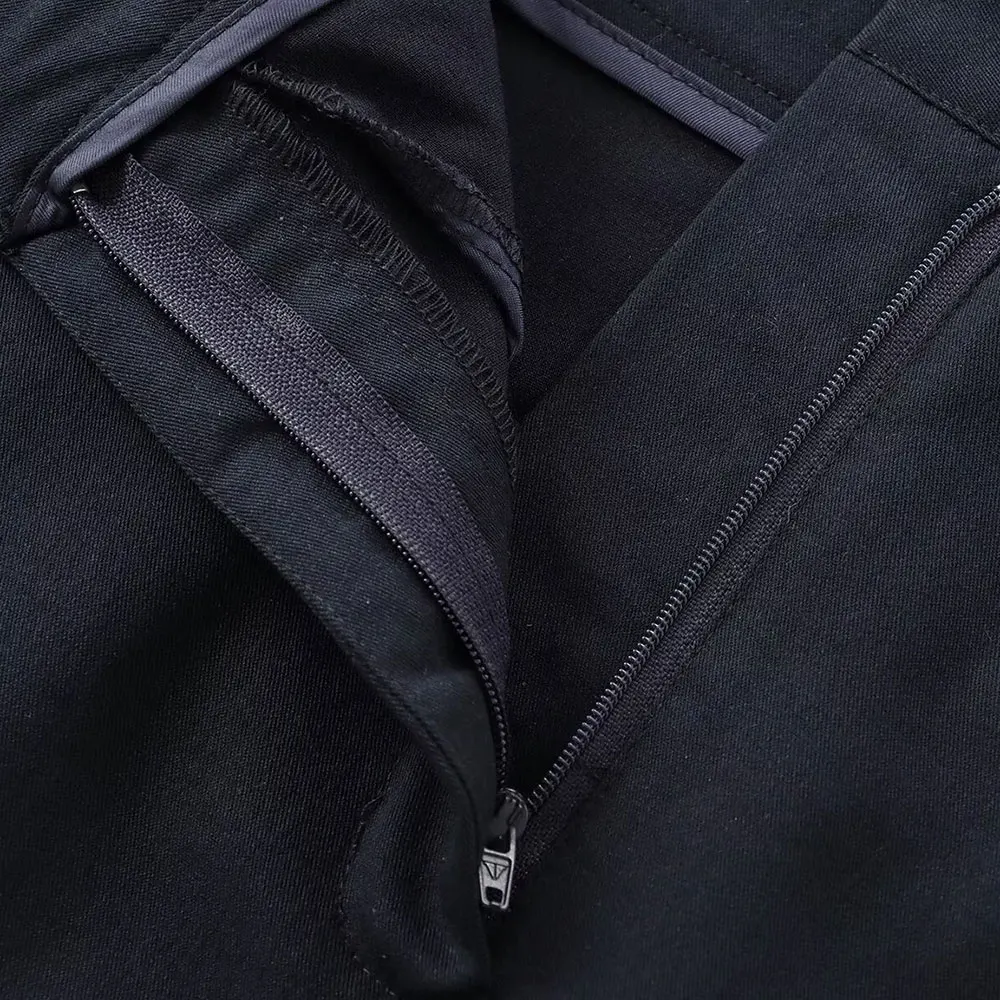 تنورة متوسطة الطول مستقيمة متعددة الاستخدامات مستوحاة من الموضة الأوروبية والأمريكية للنساء تنورة عالية الخصر على شكل حرف A بألوان ثابتة #6