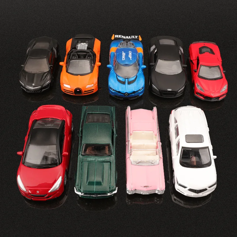 1:64 AUDI A6 Avant R8 Ford Ranger Mustang GT Peugeot RCZ Acura MDX Alloy Toy Car For Kid Gifts Collection display box