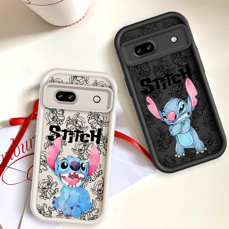 Disney Stitch Cute Art For Google Pixel 9 8A 8 7 7A Pro XL 5G Eye Ladder Phone Case Soft TPU Shockproof Cover Cover Phone Case