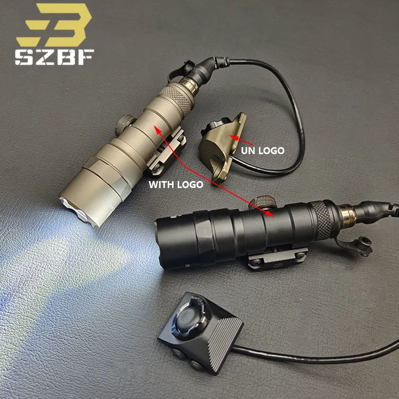 Tactical Air Gun M600B M300B LED White Light Metal Flashlight and Hot Button Pressure Switch Weapon Hunting Reconnaissance Light