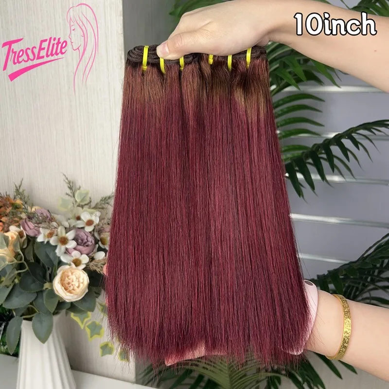 Tono dual degradado de alta amplitud premium # El cabello t4/99J teje con huesos súper dobles dibujados rectos crea una apariencia de moda