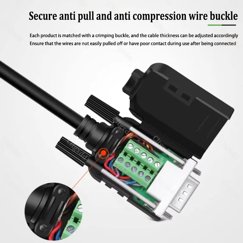 Cltgxdd 1Set DB9 DB15 Stecker-Buchse-Verbinder 9-Pin 15-Pin lötfreier Anschlussstecker RS232 COM Serieller Port D-SUB Breakout-Verbinder – Detail 12