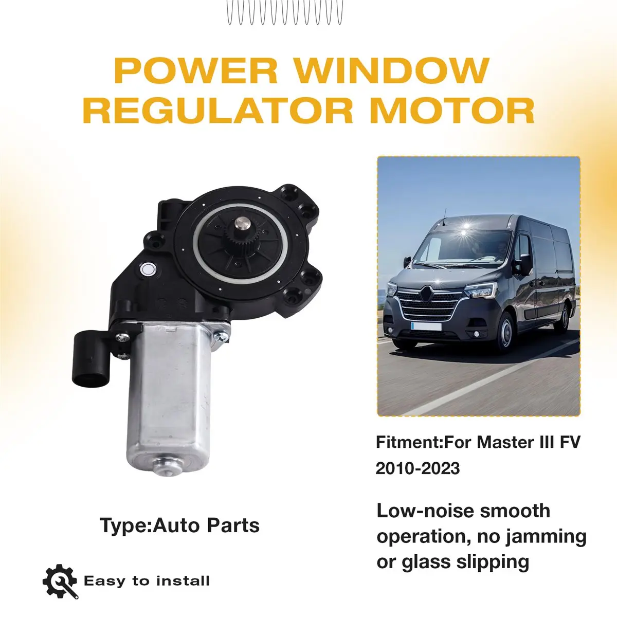 #27E (Metal+Plastic)Front Right Power Window Motor for Renault Master III FV,Automotive Parts & Accessories