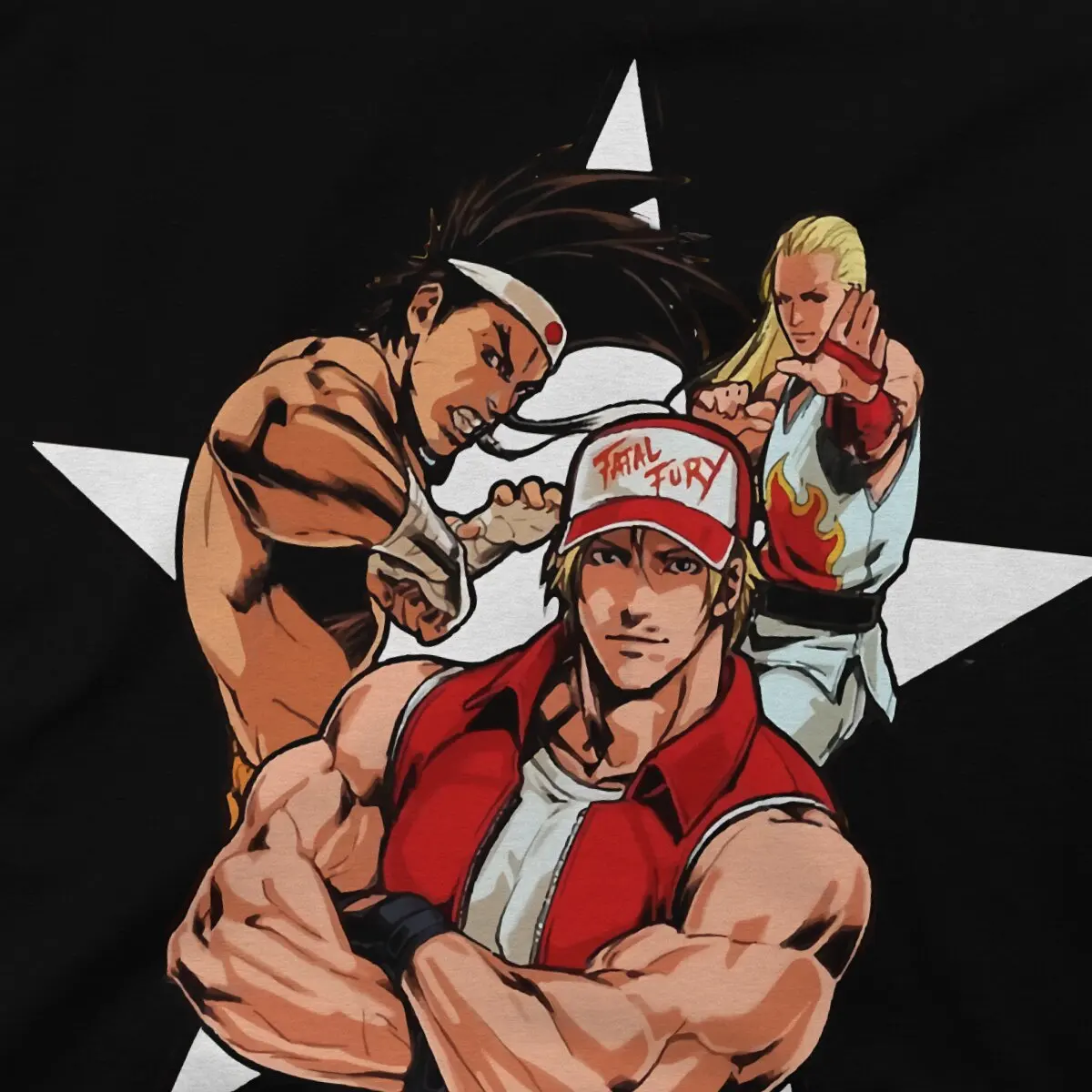 Fatal Fury Team Essential Men T Shirt The King of Fighters Game Vintage Tee Shirt Short Sleeve Round Collar T-Shirts Pure Cotton