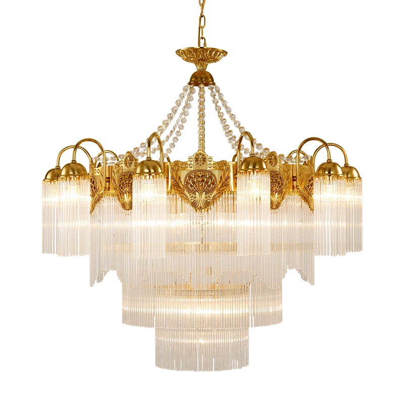 

European Design Lighting Luxury Crystal Pendant Light Villa Decorative Glass Chandelier