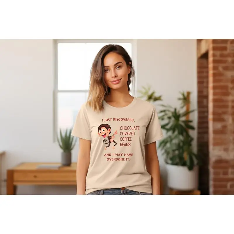 Camiseta de creador orgánico de granos de café cubiertos de Chocolate, no lo suficientemente, cafeína, caffenia, Reina, mono con cafeína