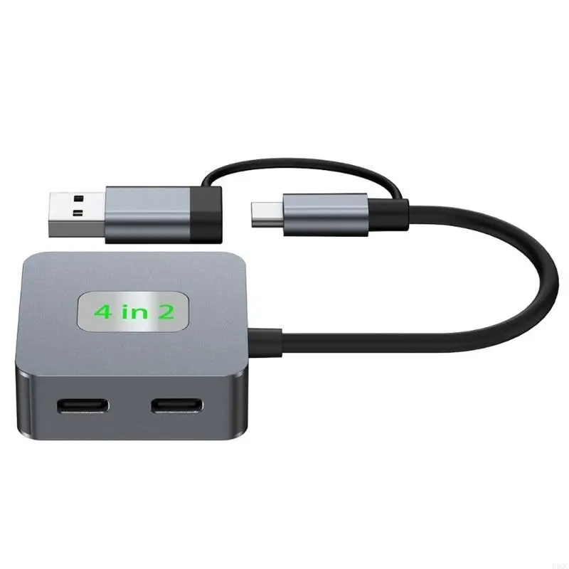 Adaptador USB C para USB Hubs 4 1 USB3.0 para computadores tablets e smartphone d5qc