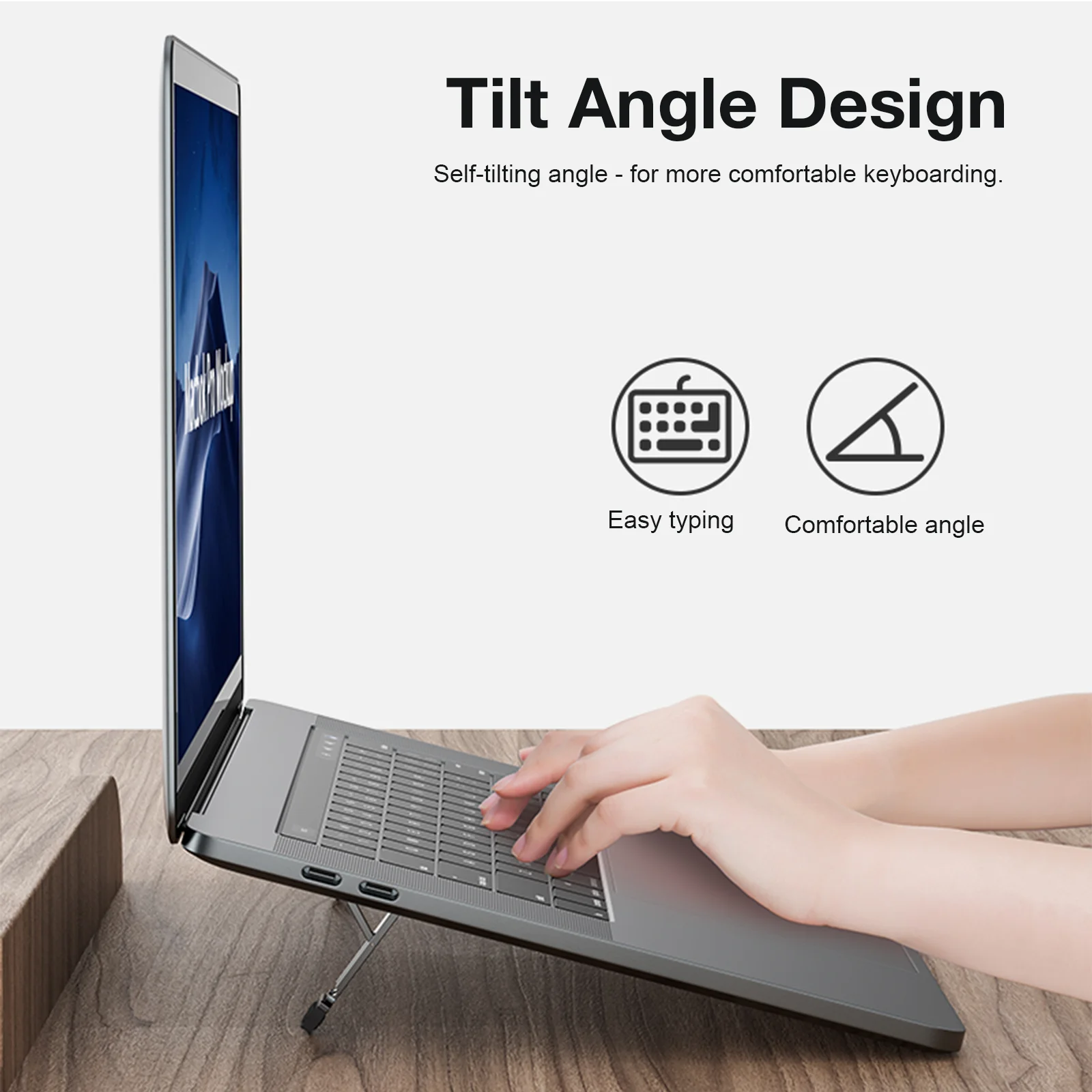 Invisible Laptop Stand Aluminum Alloy Adjustable Angle Portable Heat Dissipation Design for 11-17 inch Laptops