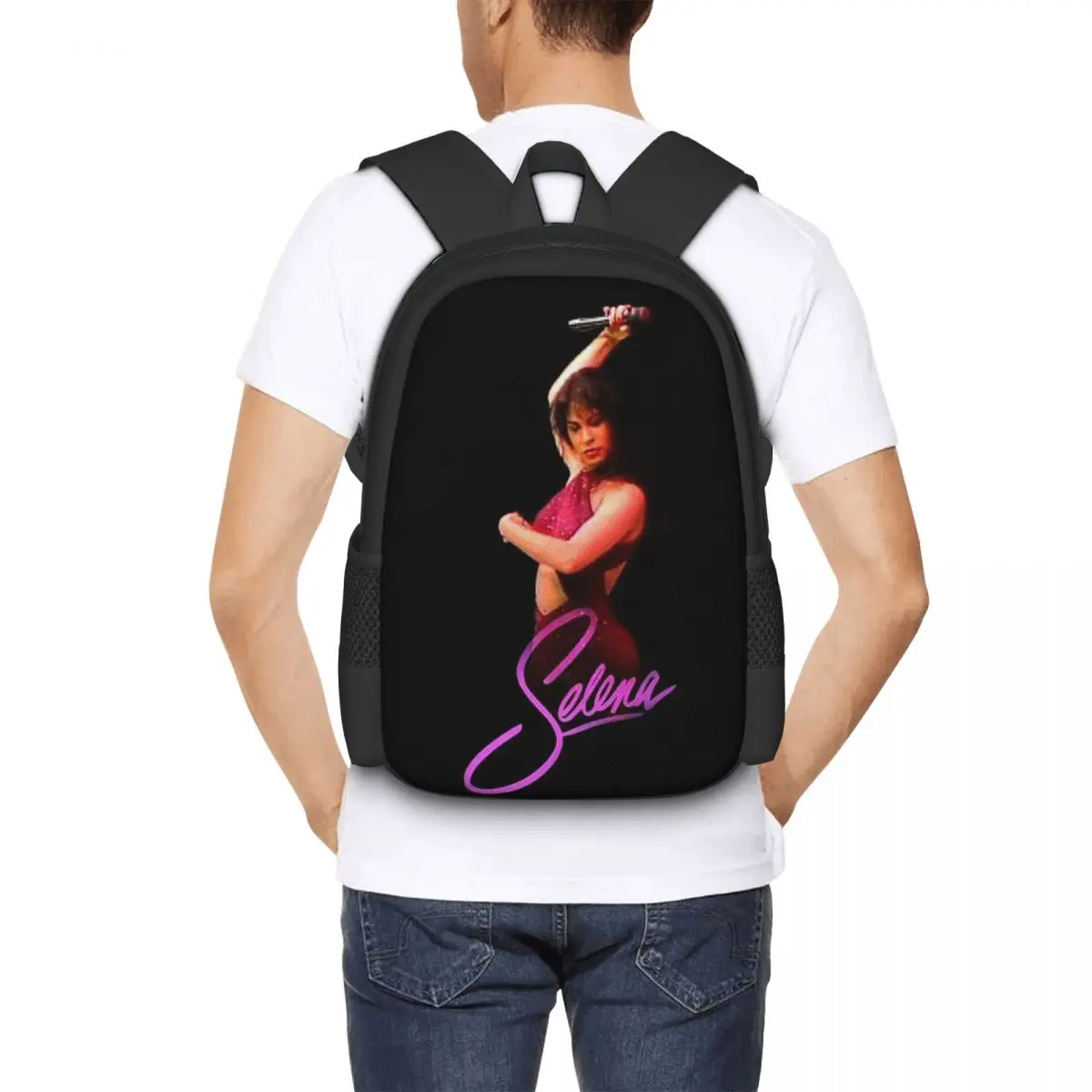 

Popular Selena Quintanilla Singer Student Backpack School Bag Hiking Travel Daypack for Boys Girls Fashion Bookbag Shoulder Bags